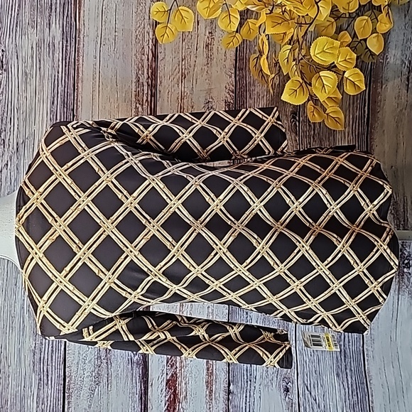 NWT CHARTER CLUB 3/4 SLEEVE BAMBOO PRINT KEYHOLE BEADED PULLOVER TOP - Picture 6 of 13